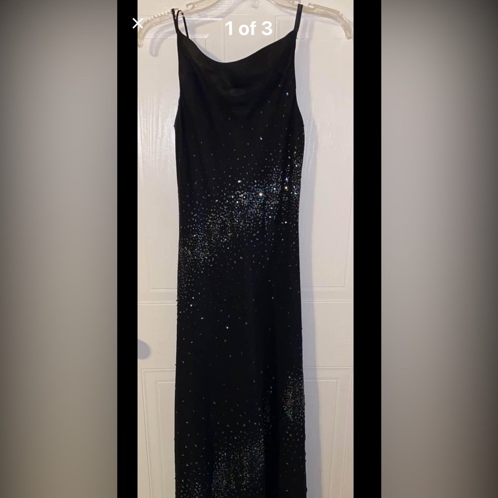 Black formal gown with iridescent sequins size 3